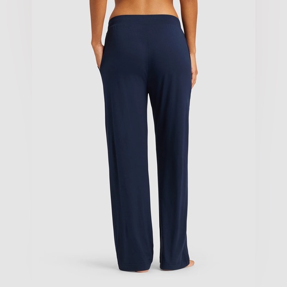 Cozy Earth Women's Bamboo Stretch-Knit Wide Leg Pant Navy Blue XL - Picture 2 of 11